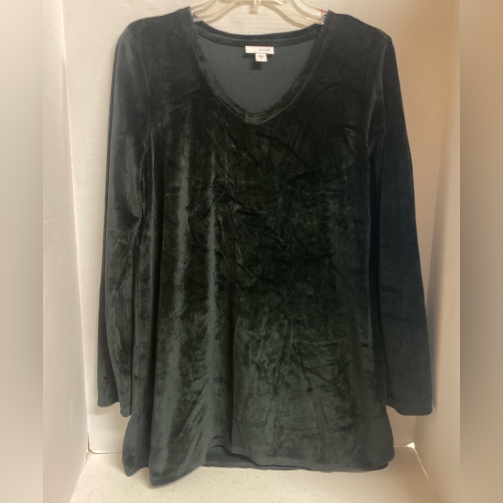 J. Jill Pure Jill Black Velvet Babydoll Tunic Size M